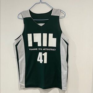 Dark Green and White Basketball Jersey with Number 41